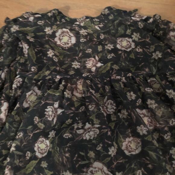 Zara Floral Blouse Black Pink - Picture 3 of 4
